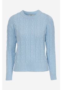 Cellbes - Sweter w warkocze z bawełny ekologicznej. Kolor: niebieski. Materiał: bawełna. Długość rękawa: długi rękaw. Długość: długie