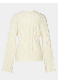 Gina Tricot Sweter 20726 Biały Regular Fit. Kolor: biały. Materiał: syntetyk