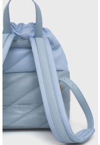 Pinko plecak damski mały gładki. Kolor: niebieski. Wzór: gładki #4