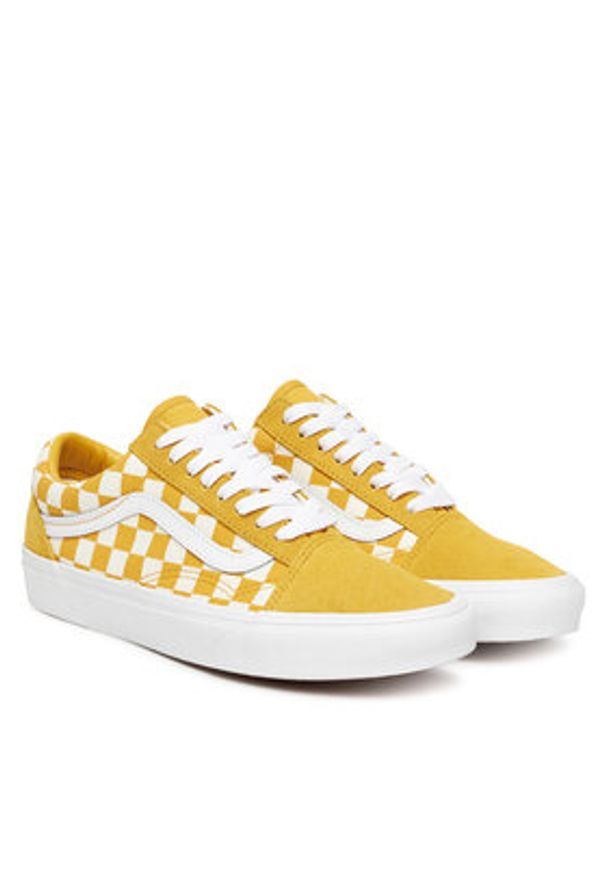 Vans Tenisówki Old Skool Checkerboard VN000DB3ZX71 Żółty. Kolor: żółty. Materiał: materiał