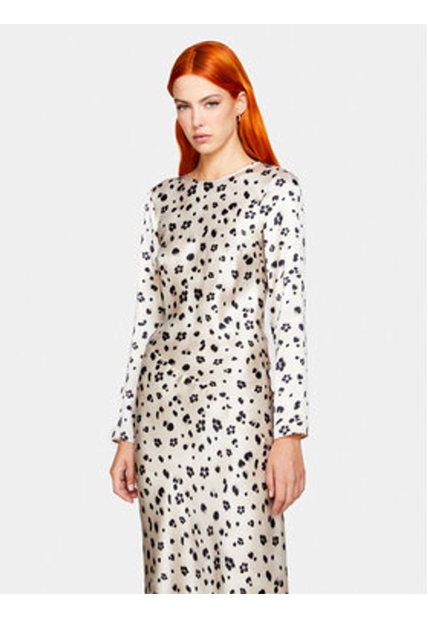 Sisley Sukienka codzienna 4V2XLV04R Beżowy Regular Fit. Okazja: na co dzień. Kolor: beżowy. Materiał: syntetyk. Typ sukienki: proste. Styl: casual