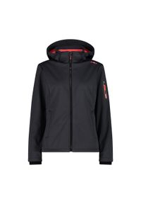 Kurtka damska turystyczna CMP 39A5006M. Typ kołnierza: kaptur. Kolor: szary, beżowy, wielokolorowy. Materiał: softshell. Sport: turystyka piesza #1