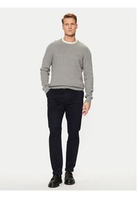 TOMMY HILFIGER - Tommy Hilfiger Sweter MW0MW37400 Szary Slim Fit. Kolor: szary. Materiał: bawełna