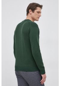 TOMMY HILFIGER - Tommy Hilfiger Sweter bawełniany męski. Okazja: na co dzień. Kolor: zielony. Materiał: bawełna. Długość rękawa: długi rękaw. Długość: długie. Wzór: aplikacja. Styl: casual #5