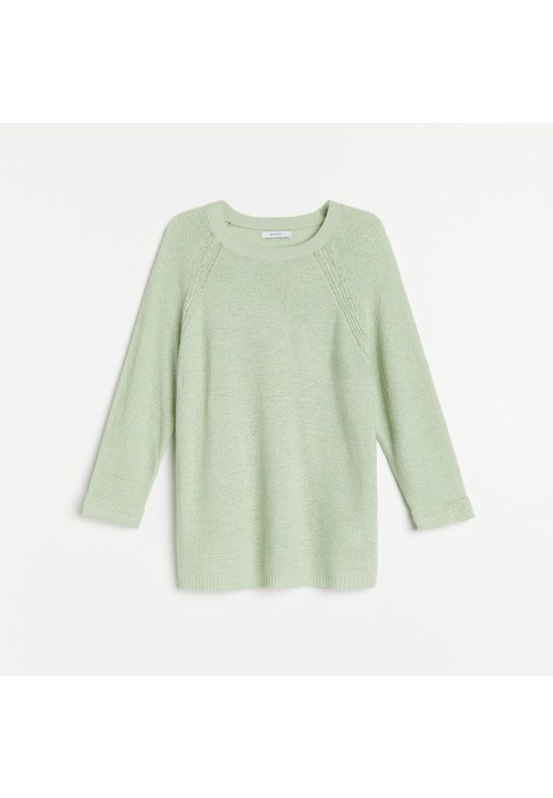 Reserved - Sweter z raglanowymi rękawami - Zielony. Kolor: zielony. Długość rękawa: raglanowy rękaw