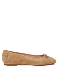 Lauren Ralph Lauren Baleriny 802943066001 Brązowy. Kolor: brązowy. Materiał: skóra, zamsz #1