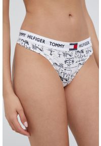 TOMMY HILFIGER - Tommy Hilfiger stringi kolor biały. Kolor: biały. Materiał: bawełna