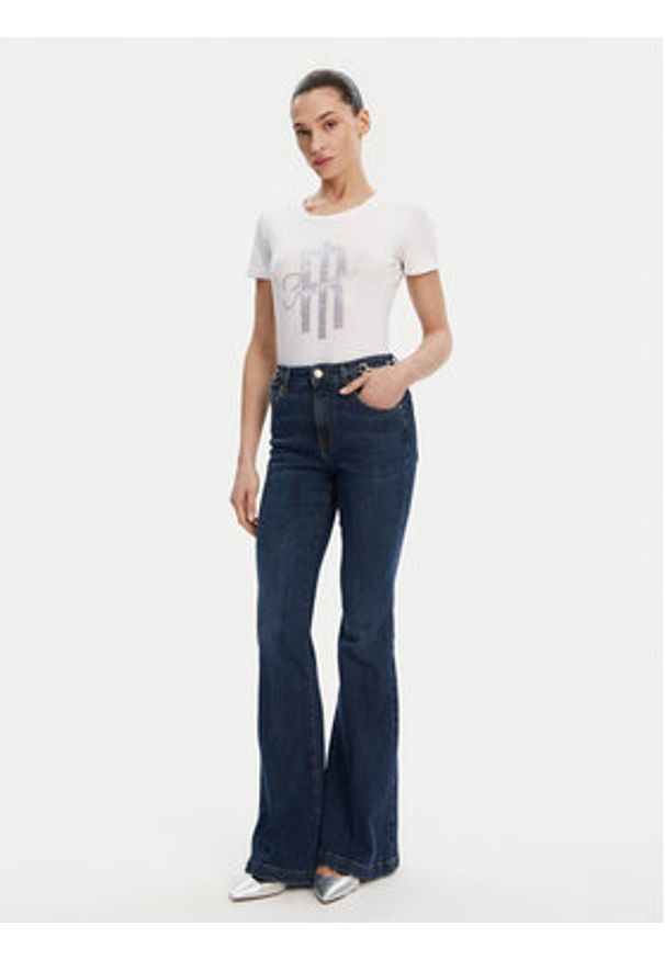 Fracomina T-Shirt FP25ST3002J449N5 Biały Slim Fit. Kolor: biały. Materiał: bawełna