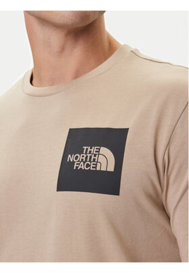 The North Face T-Shirt Fine NF0A8A6M Beżowy Regular Fit. Kolor: beżowy. Materiał: syntetyk, bawełna