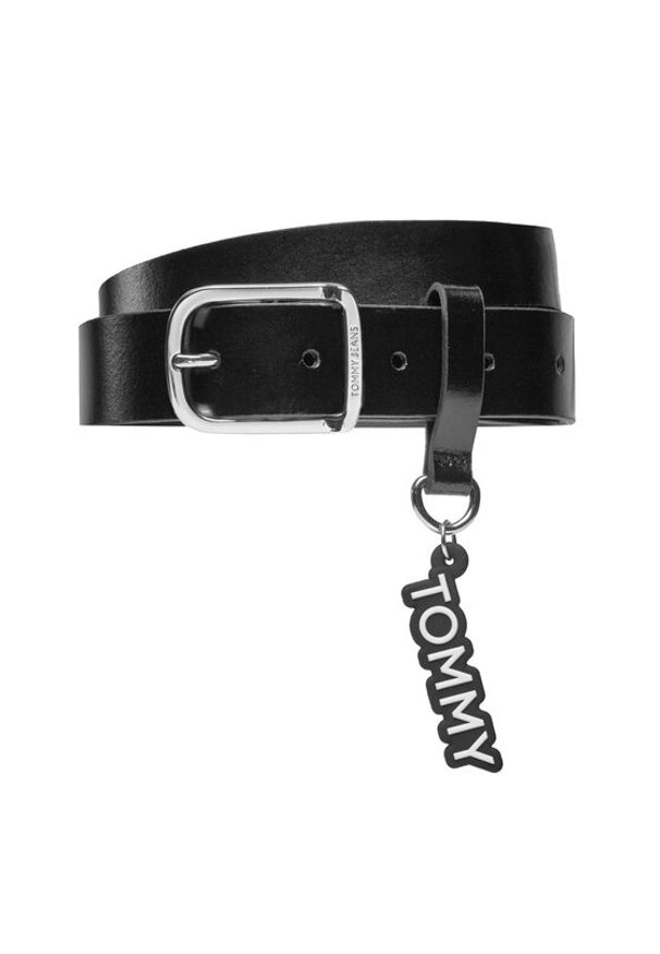 Tommy Jeans Pasek Damski Tjw City Girl Belt AW0AW16103 Czarny. Kolor: czarny. Materiał: skóra