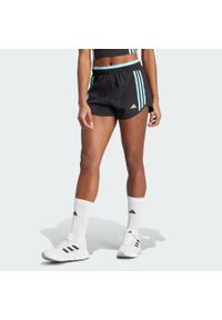 Adidas - Szorty Own the Run 3-Stripes. Kolor: czarny, niebieski, wielokolorowy. Materiał: materiał. Sport: bieganie