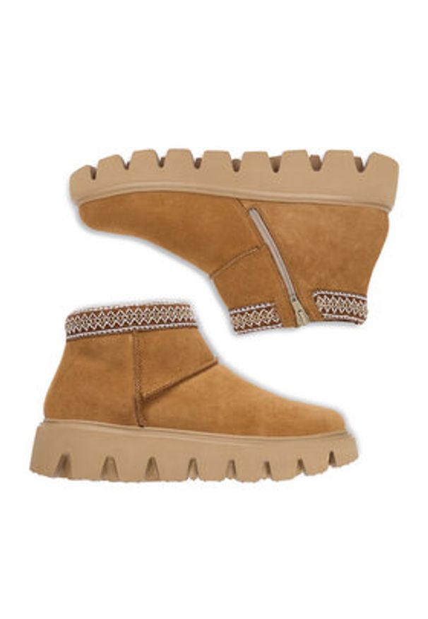 Rieker Śniegowce CEO-W2074-24 Beżowy. Kolor: beżowy. Materiał: skóra, zamsz