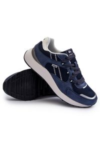 Inblu - Sneakersy Buty Sportowe Męskie INBLU IU000006 Granatowe niebieskie. Okazja: na co dzień. Kolor: niebieski. Materiał: materiał, skóra