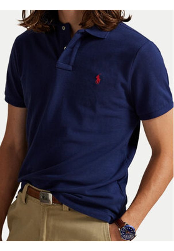 Polo Ralph Lauren Polo Core Replen 710782592 Granatowy Custom Slim Fit. Typ kołnierza: polo. Kolor: niebieski. Materiał: bawełna