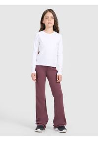 4f - 4F Longsleeve slim gładki dziewczęcy - biały 122 (6-7 lat). Okazja: na co dzień. Kolor: biały. Materiał: jersey, materiał, elastan, bawełna. Długość rękawa: długi rękaw. Długość: długie. Wzór: gładki. Sezon: lato. Styl: sportowy, klasyczny, casual