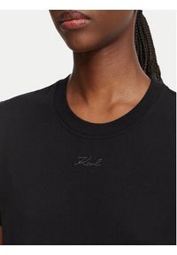 Karl Lagerfeld - KARL LAGERFELD T-Shirt B2W17094 Czarny Regular Fit. Typ kołnierza: dekolt w karo. Kolor: czarny. Materiał: bawełna #5