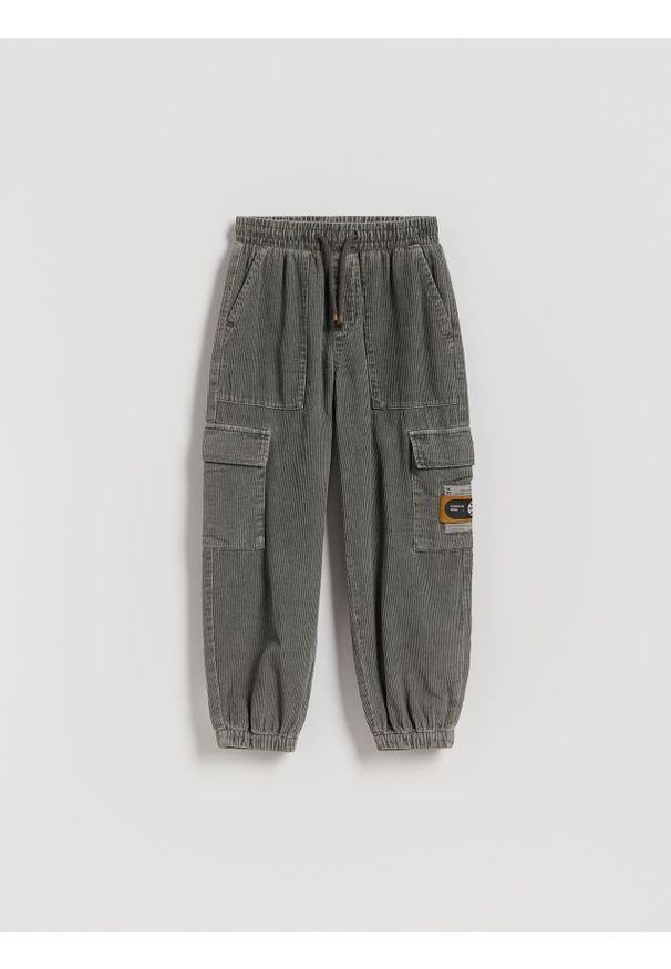 Reserved - Sztruksowe spodnie - ciemnoszary. Kolor: szary. Materiał: sztruks