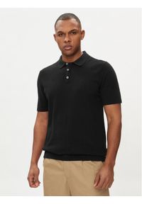 Jack & Jones - Jack&Jones Polo Emil 12248819 Czarny Regular Fit. Typ kołnierza: polo. Kolor: czarny. Materiał: bawełna