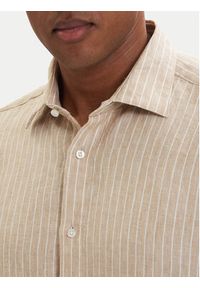 Hugo - HUGO Koszula Valerio 50562694 Beżowy jasny Modern Fit. Kolor: beżowy. Materiał: len #5