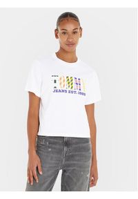 Tommy Jeans T-Shirt DW0DW16255 Biały Regular Fit. Kolor: biały. Materiał: bawełna #6