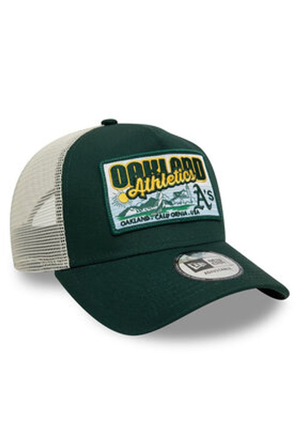 New Era Czapka z daszkiem Mlb Patch Trucker Oakland Athletics 60595258 Zielony. Kolor: zielony. Materiał: bawełna, materiał
