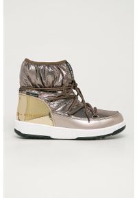 Moon Boot - Śniegowce Low Nylon Premium. Nosek buta: okrągły. Zapięcie: sznurówki. Kolor: złoty. Materiał: nylon