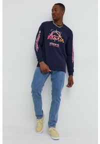 adidas Originals longsleeve bawełniany kolor granatowy wzorzysty. Kolor: niebieski. Materiał: bawełna. Długość rękawa: długi rękaw #3