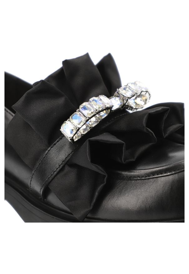 Czarne Półbuty Tuffoni Eleganckie Obuwie Damskie Premium. Kolor: czarny. Materiał: skóra. Styl: elegancki