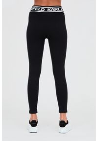 Karl Lagerfeld - KARL LAGERFELD Czarne damskie legginsy, Rozmiar L. Kolor: czarny