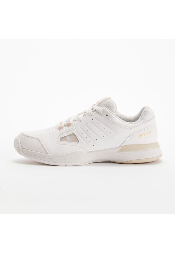 ARTENGO - Buty tenisowe Artengo TS500 damskie na mączkę. Kolor: beżowy, biały, wielokolorowy. Materiał: kauczuk. Szerokość cholewki: normalna. Sport: tenis