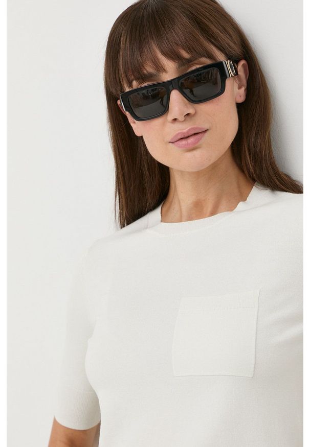 Max Mara Leisure sweter damski kolor beżowy lekki. Okazja: na co dzień. Kolor: beżowy. Materiał: dzianina. Długość rękawa: krótki rękaw. Długość: krótkie. Wzór: gładki. Styl: casual