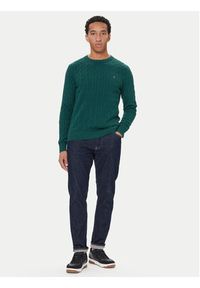 TOMMY HILFIGER - Tommy Hilfiger Sweter MW0MW33132 Zielony Regular Fit. Kolor: zielony. Materiał: bawełna #5