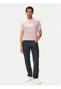Karl Lagerfeld - KARL LAGERFELD T-Shirt 755780 563235 Różowy Regular Fit. Typ kołnierza: dekolt w karo. Kolor: różowy. Materiał: bawełna #2