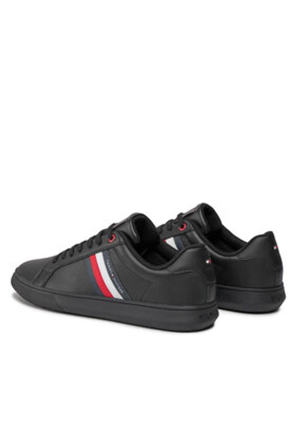 TOMMY HILFIGER - Tommy Hilfiger Sneakersy Essential Leather Cupsole FM0FM04921 Czarny. Kolor: czarny. Materiał: skóra