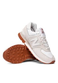 Sneakersy męskie białe New Balance ML574BS2. Okazja: do pracy, na spacer, na co dzień. Kolor: biały. Model: New Balance 574. Sport: turystyka piesza #1