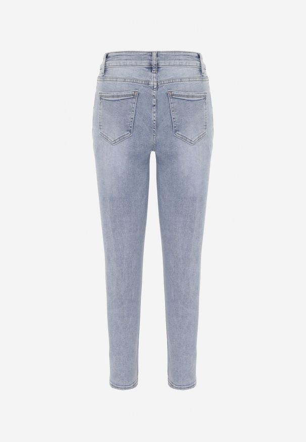 Born2be - Niebieskie Bawełniane Jeansy o Klasycznym KrojuVimavies. Stan: podwyższony. Kolor: niebieski. Wzór: koronka. Styl: klasyczny