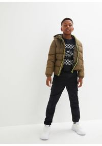 bonprix - Spodnie bojówki ze stretchem, z gumką w talii, regular fit. Kolor: czarny #3