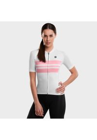 SIROKO - Kobieta Kolarstwo Damska ultralekka koszulka rowerowa M3 Queen Series Biały. Kolor: wielokolorowy, biały, różowy. Sport: kolarstwo