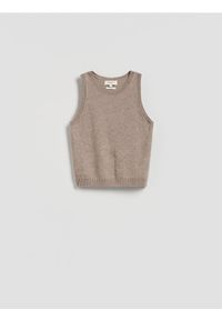 Reserved - Wełniana kamizelka - brązowy. Kolor: brązowy. Materiał: wełna #1