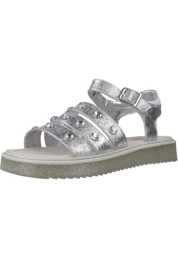 Sandały ASSO AG6703 Srebrny. Kolor: szary. Materiał: tkanina, syntetyk