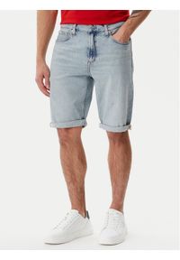 Calvin Klein Jeans Szorty jeansowe J30J327193 Niebieski Slim Fit. Kolor: niebieski. Materiał: bawełna