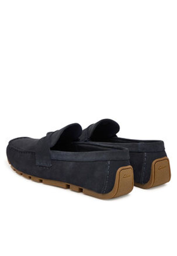 Clarks Mokasyny Corsley Bar 26184514 Granatowy. Kolor: niebieski. Materiał: zamsz, skóra