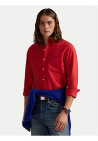 Polo Ralph Lauren Koszula 710804257061 Czerwony Slim Fit. Typ kołnierza: polo. Kolor: czerwony. Materiał: bawełna