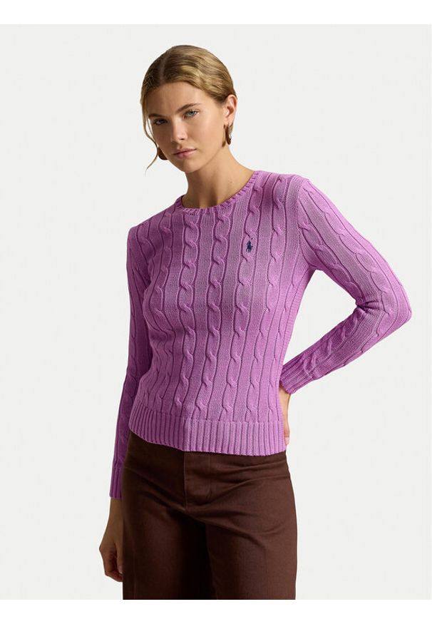 Polo Ralph Lauren Sweter 211971869511 Różowy Regular Fit. Typ kołnierza: polo. Kolor: różowy. Materiał: bawełna