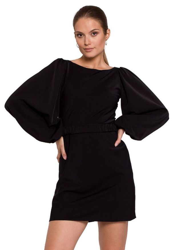 Makover - Elegancka sukienka mini z dekoltem na plecach. Materiał: guma, elastan. Styl: elegancki. Długość: mini
