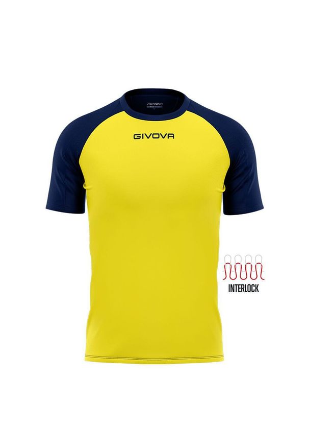 Koszulka piłkarska dla dzieci Givova Capo MC. Kolor: żółty, niebieski, wielokolorowy. Sport: piłka nożna