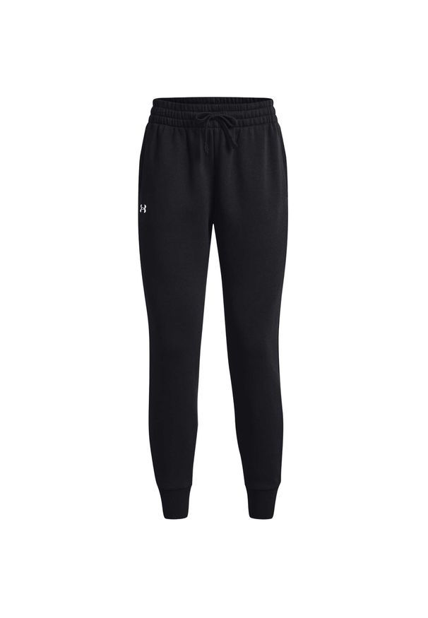 Polarowe Spodnie Joggery Under Armour Ua Rival Damskie. Kolor: biały, czarny, wielokolorowy. Materiał: polar