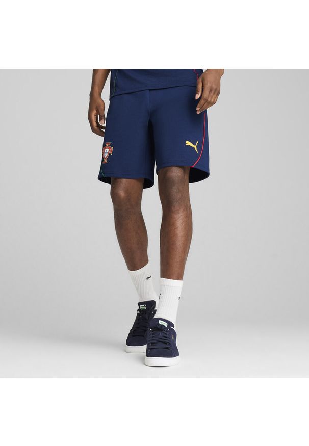 Puma - Męskie szorty Portugalia Casuals PUMA Persian Blue Sunny Yellow. Kolor: niebieski, wielokolorowy, żółty. Sport: piłka nożna
