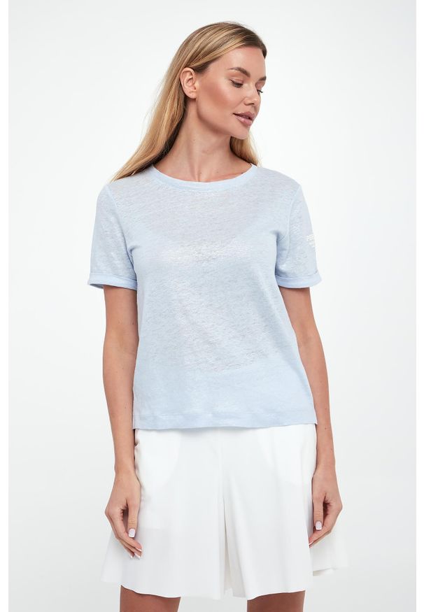 Sportalm - T-shirt damski lniany SPORTALM. Materiał: len