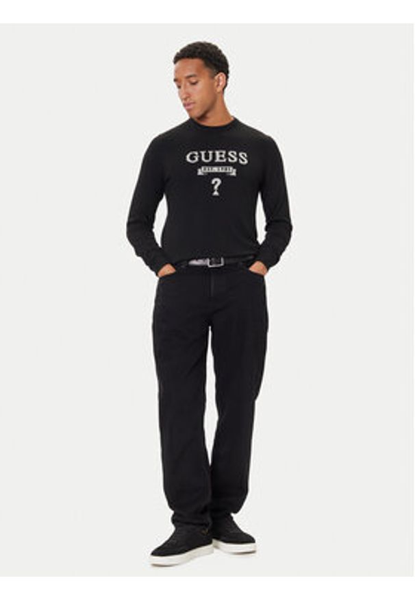 Guess Sweter M5YR00 Z0122 Czarny Slim Fit. Kolor: czarny. Materiał: syntetyk